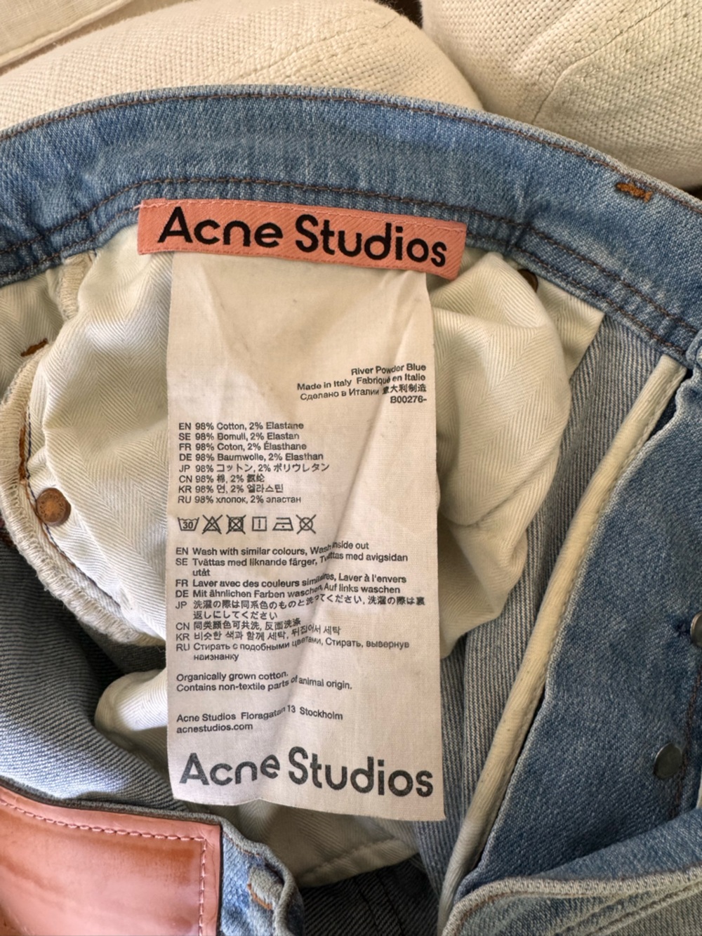 ACNE STUDIOS River jeans Powder Blue 34/32 mens